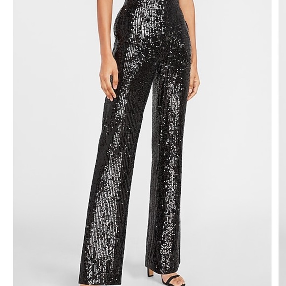 Express Pants - EXPRESS High Waisted Sequin Wide Leg Pant. NWT.